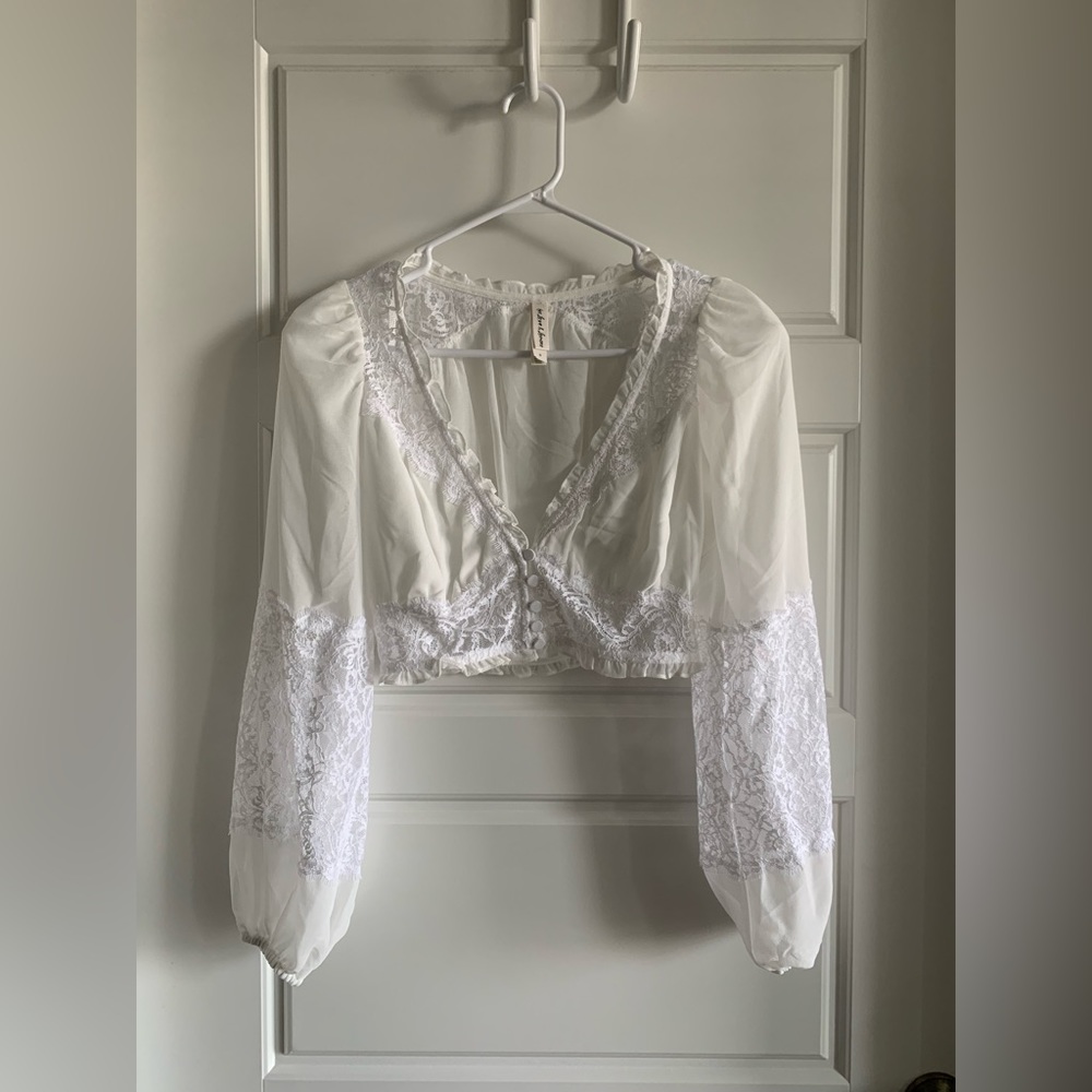 For Love & Lemons X Victorias Secret Freya Floral Lace Blouse